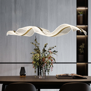 餐厅吊灯北欧轻奢创意新款 不规则饭厅灯具 飘带餐桌吧台灯现代个性