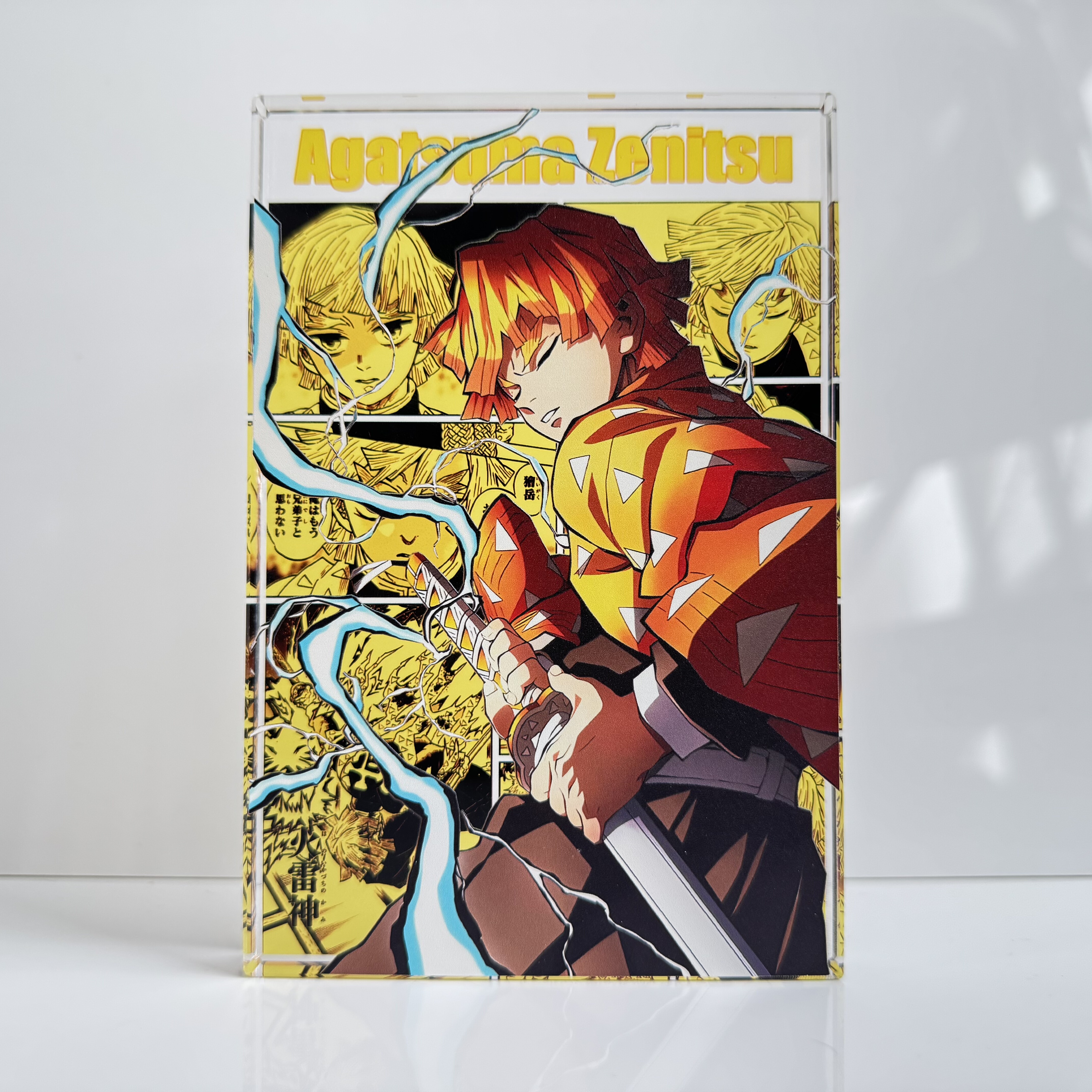 我妻善逸鬼灭之刃周边二次元立牌桌面摆件同人动漫亚克力水晶砖