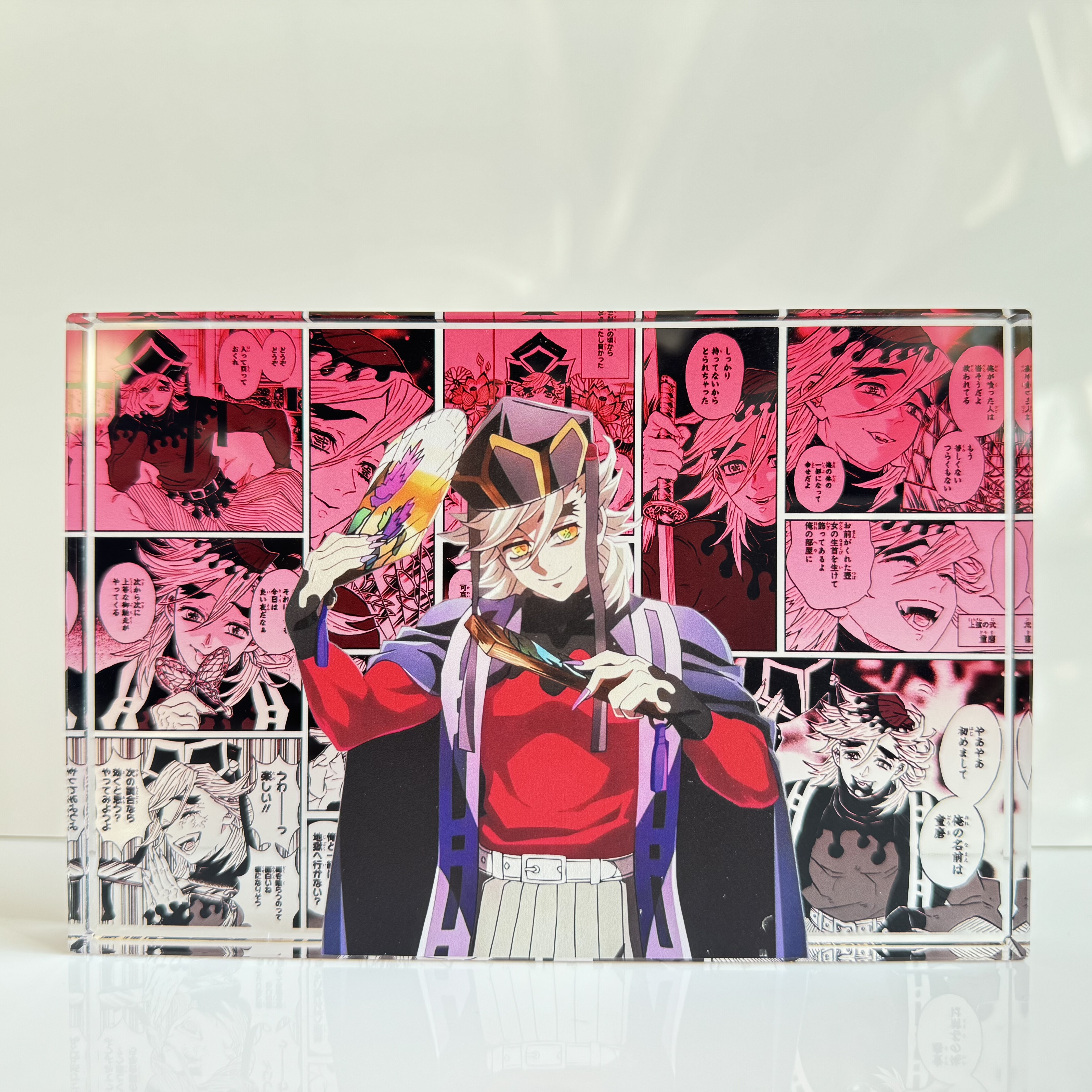 童磨周边上弦二鬼灭之刃二次元立牌卡通桌面摆件二创动漫亚克力砖