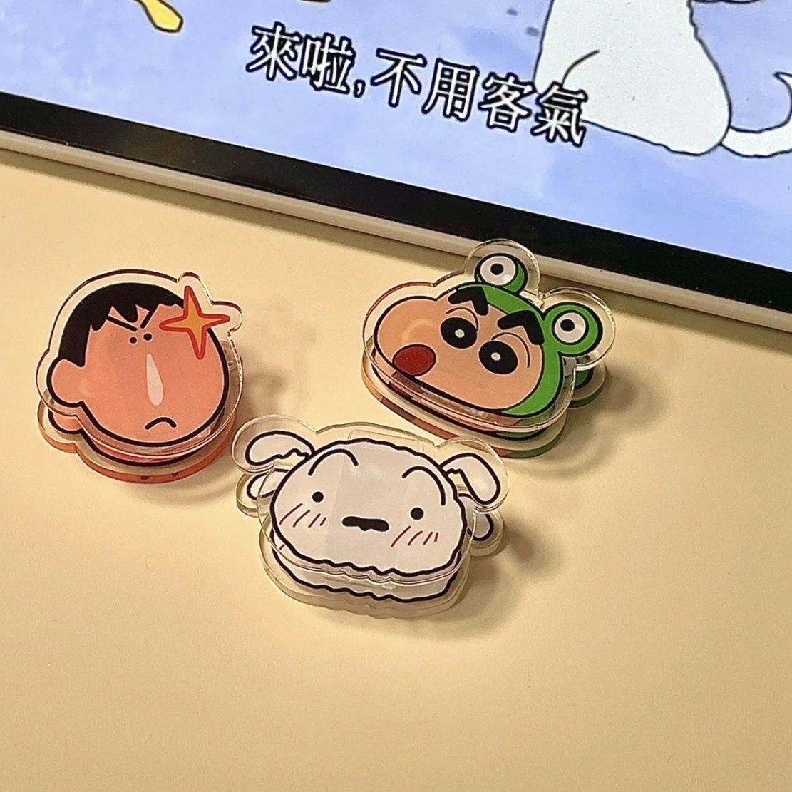 蜡笔小新便签夹卡通ins风高颜值双面夹亚克力PP夹收纳夹试卷夹
