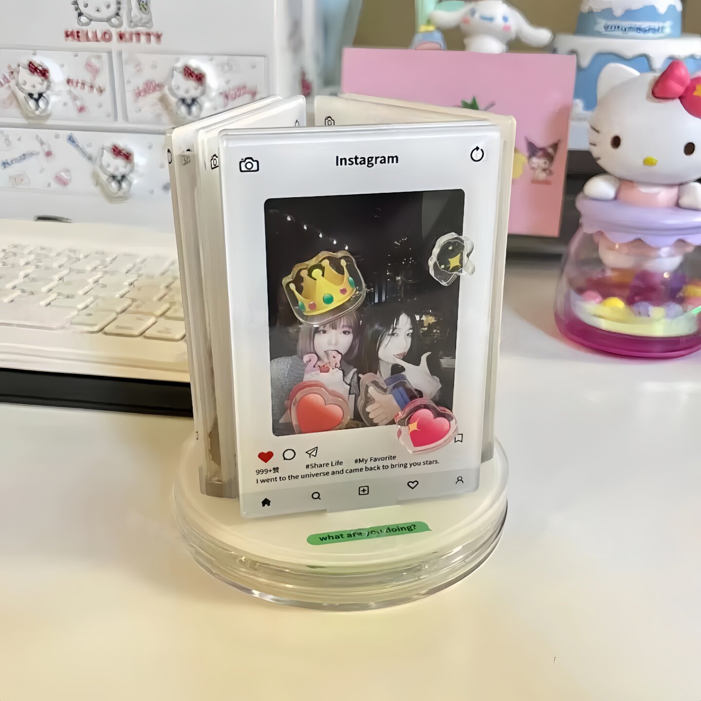 ins亚克力3寸拍立得旋转立牌相框