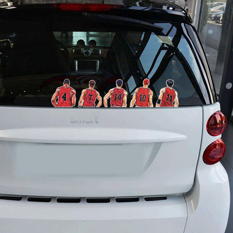 灌篮高手背影贴纸樱木花道流川枫卡通动漫创意划痕遮挡装饰车贴