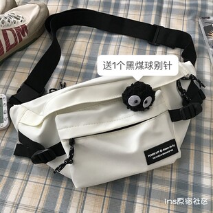 韩国ins原宿工装机能斜挎胸包男女街头滑板骑行百搭包包爆款韩系