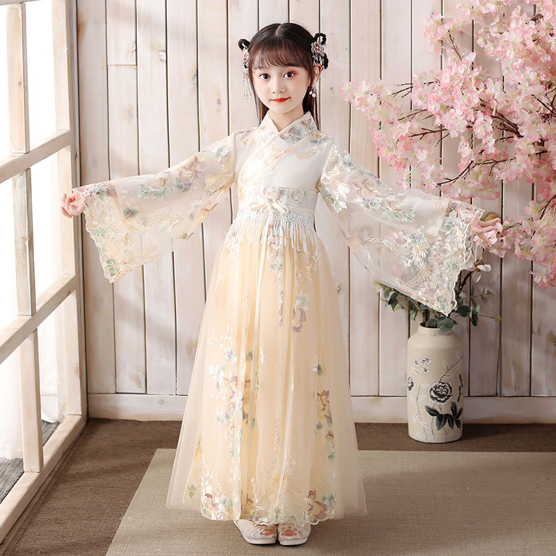 2025新款女童中国风汉服超仙儿童古风唐装女孩古装连衣裙春秋季