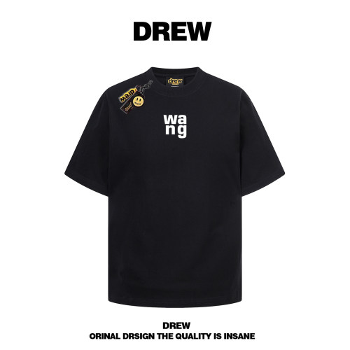 drew美式潮牌wang字母纯棉T恤