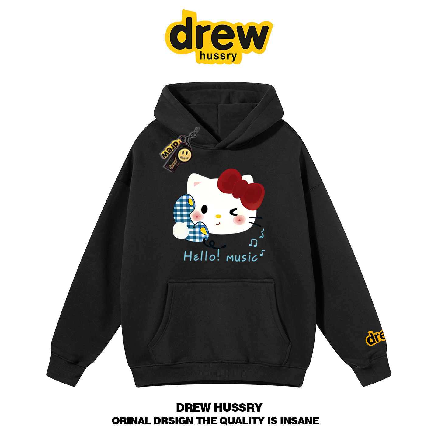 drew官网HelloKitty连帽卫衣男女