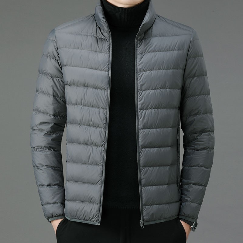 轻薄羽绒服男2022秋冬新款立领连帽保暖休闲外套大码短款运动男装