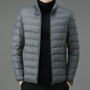 运动男装 短款 立领连帽保暖休闲外套大码 轻薄羽绒服男2022秋冬新款