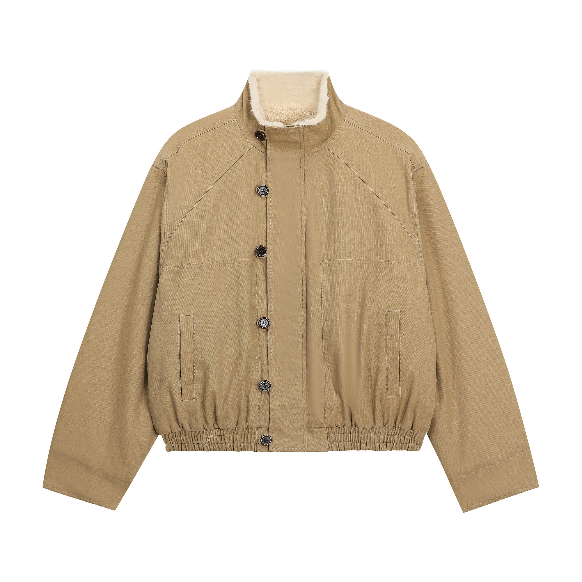 美式复古立领珊瑚绒夹克