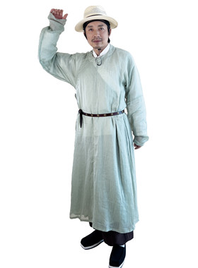 归夏纪 汉服 夏季苎麻纱罗日常明制窄袖圆领袍盘领袍传统汉族长衫