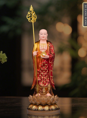 地藏王菩萨佛像树脂彩绘摆件