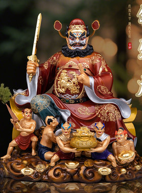 黄铜钟馗门神供奉玄关摆件中式