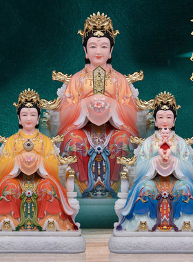 三霄娘娘神像摆件汉白玉家用供奉