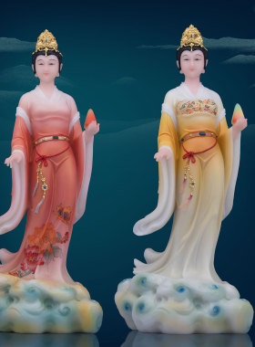 汉白玉祝福站立女娲娘娘神像