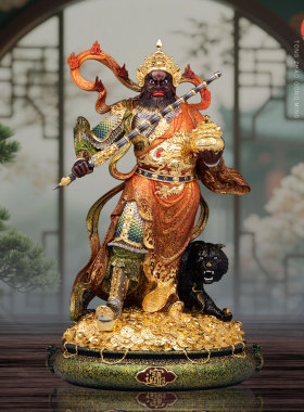 铜非遗大漆武财神赵公明神像