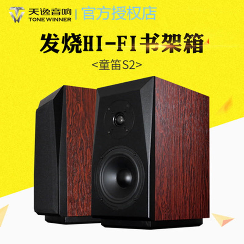 Winner/天逸 童笛S2音箱木质发烧HIFI对箱高保真无源书架式音箱