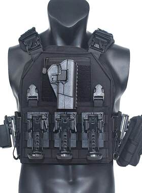 龙章御战术背心快拆马甲黑色巡逻勤务耐磨多功能作训服防护轻量化