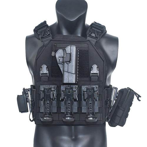 龙章御战术背心快拆马甲黑色巡逻勤务耐磨多功能作训服防护轻量化