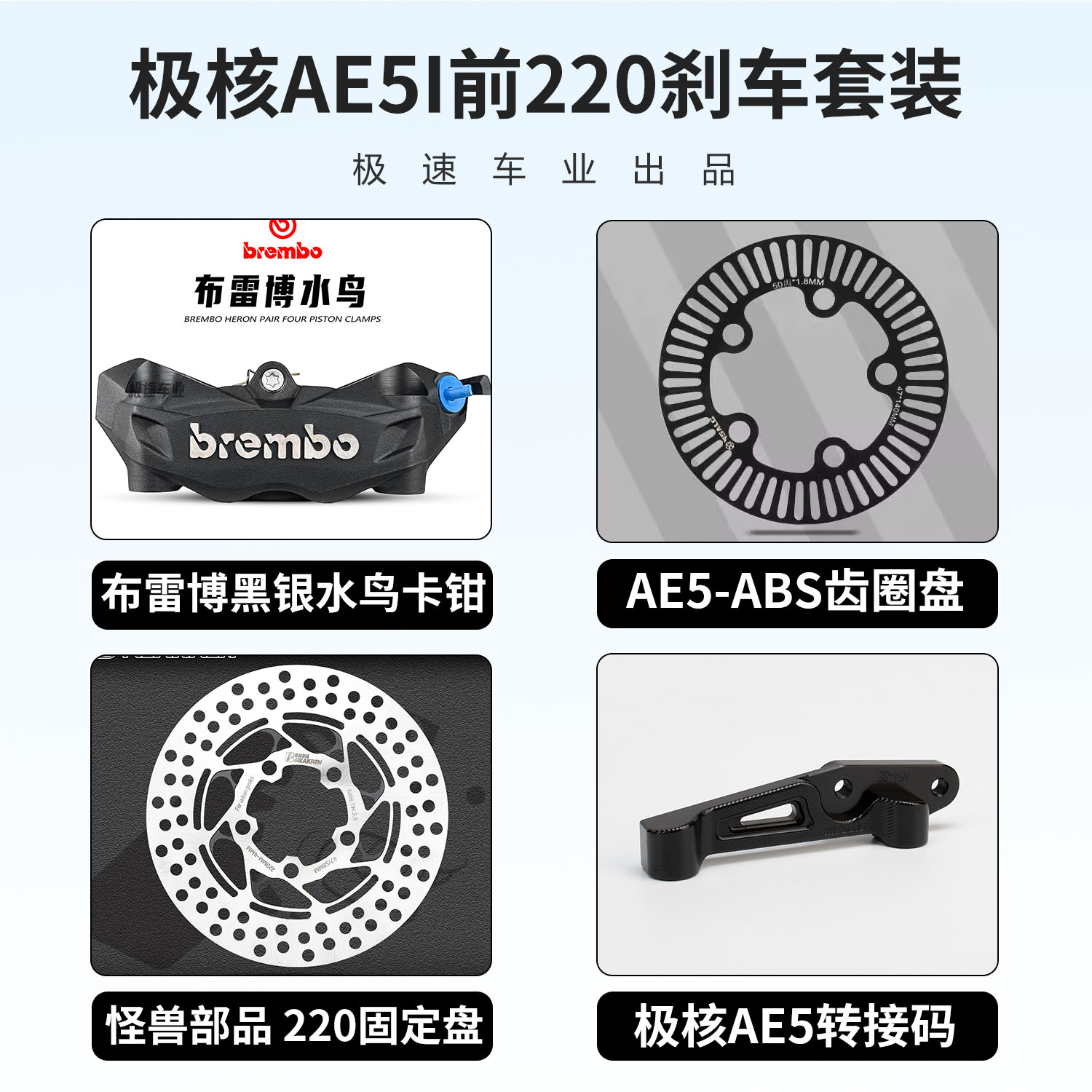 布雷博水鸟卡钳改装适用小牛NXT九号MZ M95C DZ MMAX2极核AE5刹车