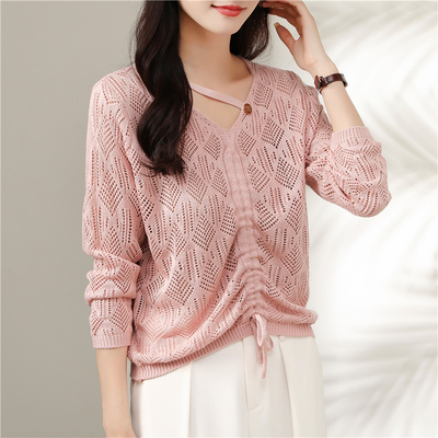 小个子短款镂空针织衫罩衫上衣女