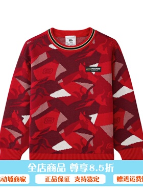 Skechers斯凯奇2026新款秋冬男孩圆领舒适毛织套头卫衣L126B022