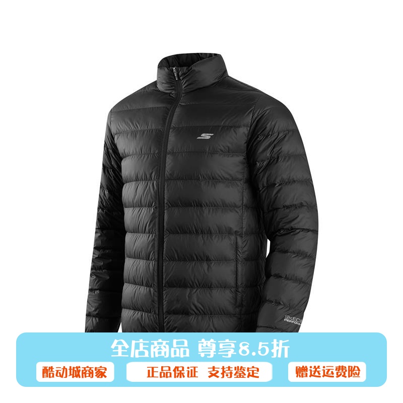 斯凯奇秋冬新款男女轻便保暖短款立领羽绒外套P322M045 L425U042