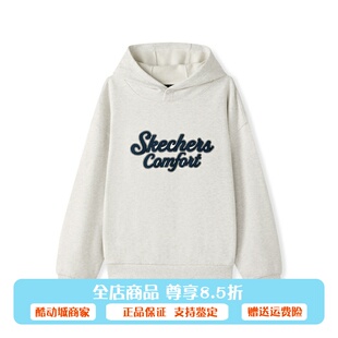 Skechers斯凯奇成毅同款秋冬加绒保暖舒适抗静电连帽卫衣L425U031
