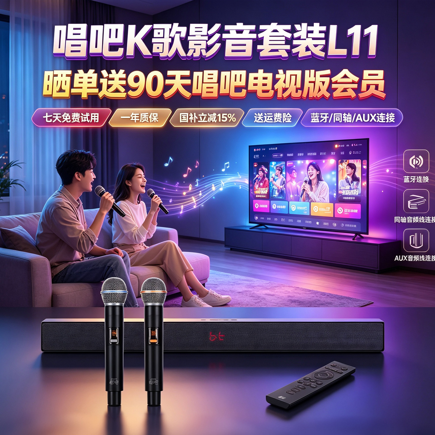 唱吧L11家庭K歌房连电视音响套装