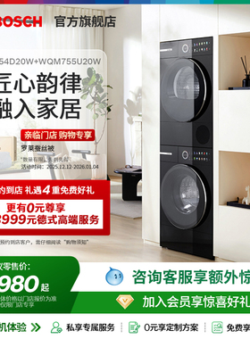 【门店专享】博世Serie6系黑色洗衣机干衣机10KG/10KG洗烘套装