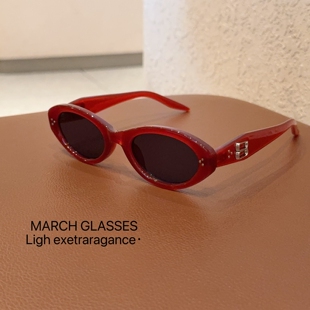 2025新款GM太阳镜男女同款复古猫眼窄框时尚街拍素颜潮搭防晒墨镜