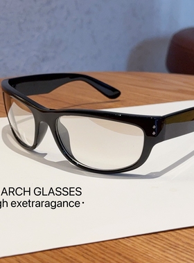 Jennie同款飞行员式大框眼镜女高级感方圆脸防风曲面护目太阳眼镜