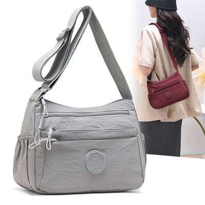 牛津布多层包包中年女包大气帆布斜挎包大容量旅行单肩挎包妈妈包