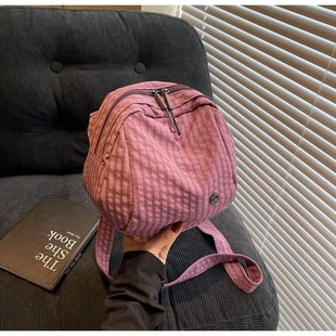 时尚 格子尼龙布小包包2025新款 运动包休闲百搭男女轻便单肩斜挎包