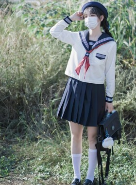 JIC海军风jk水手服白三本日系校供长短袖基础款中间服学院风制服