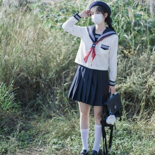 JIC海军风jk水手服白三本日系校供长短袖基础款中间服学院风制服