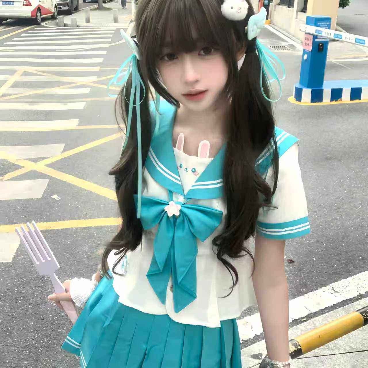 JIC小苍兰JK【呆呆萌兔】原创jk制服套装正版秋季收腰水手服可爱