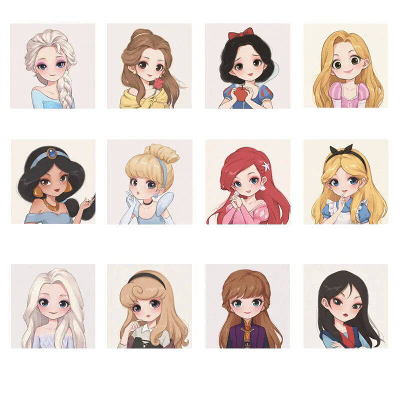 钻石画高颜值5d满钻卡通可爱公主动漫头像学生儿童手工贴钻十字绣