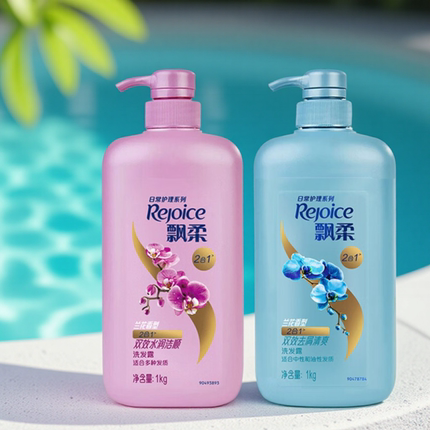 【活动】飘柔兰花洗发水1KG男女通用绿茶洗发露家用大瓶官方正品