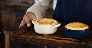 珈琏XH日本studio m bagnes复古双耳烤碗陶瓷钵芝士甜品锅 中号