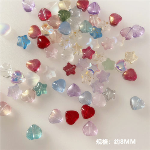 玻璃diy饰品手链串珠配件星星