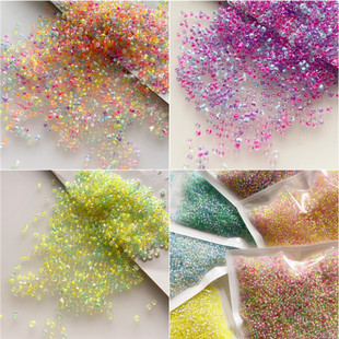 彩色染芯米珠串珠编织饰品材料散珠DIY手工制作手链玻璃珠 包邮