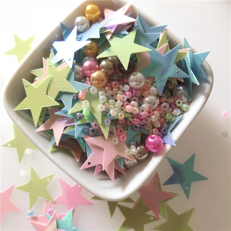 新款手缝星星亮片服装辅料五角星串珠片手工制作饰品配件材料包邮
