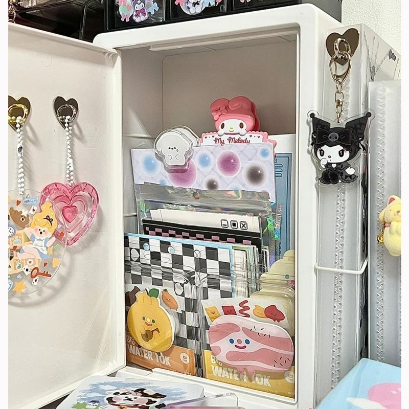 谷子展示架小痛柜学生意见箱带钥匙ins风桌面小型收纳储物整理盒