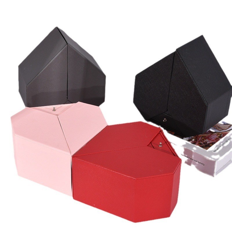 圣诞情人节玫瑰花项链口红礼品盒透明亚克力抽屉式饰品首饰包装盒