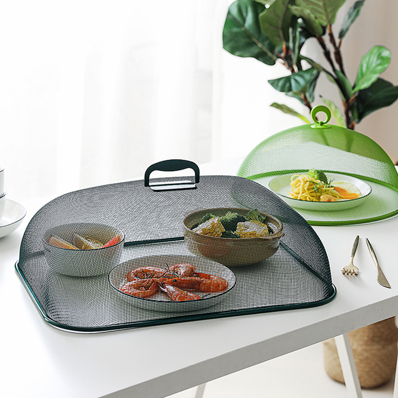 日式家用不锈钢菜罩防苍蝇餐桌盖剩菜食物饭菜收纳长方形网罩伞罩