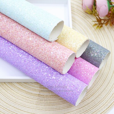 DIY发饰拼豆烫豆格利特材料 20X22CM高端糖果色闪粉PU人造皮革