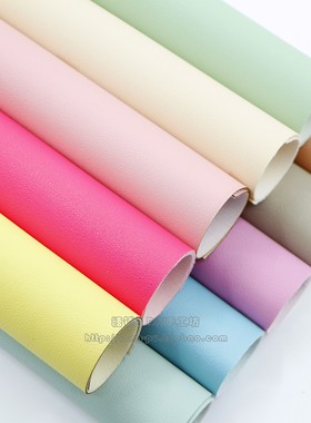 DIY手工发饰蝴蝶结材料 20X22CM糖果色仿真皮纹人造PU皮革布diy