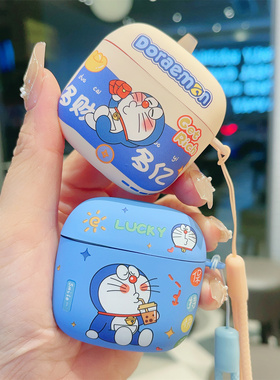 哆啦A梦适用华为freebudsSE3保护套freebuds4无线蓝牙耳机壳4e新款FreeBuds5/5i盒6i卡通磨砂pro2+情侣套Pro3