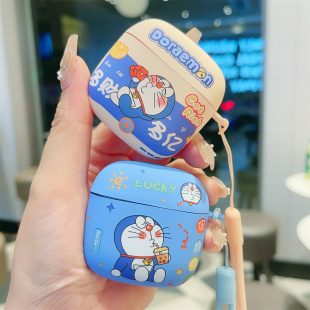 情侣套Pro3 5i盒6i卡通磨砂pro2 哆啦A梦适用华为freebudsSE3保护套freebuds4无线蓝牙耳机壳4e新款 FreeBuds5