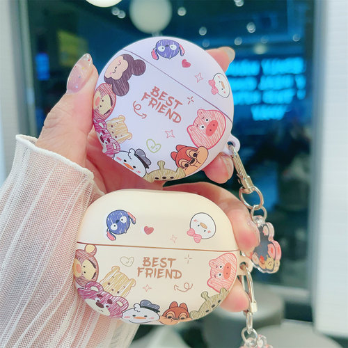 卡通动物适用华为freebudspro4保护套草莓熊freebuds6i无线耳机壳4e新款FreeBuds7i/5i/4i盒磨砂pro情侣Clip2